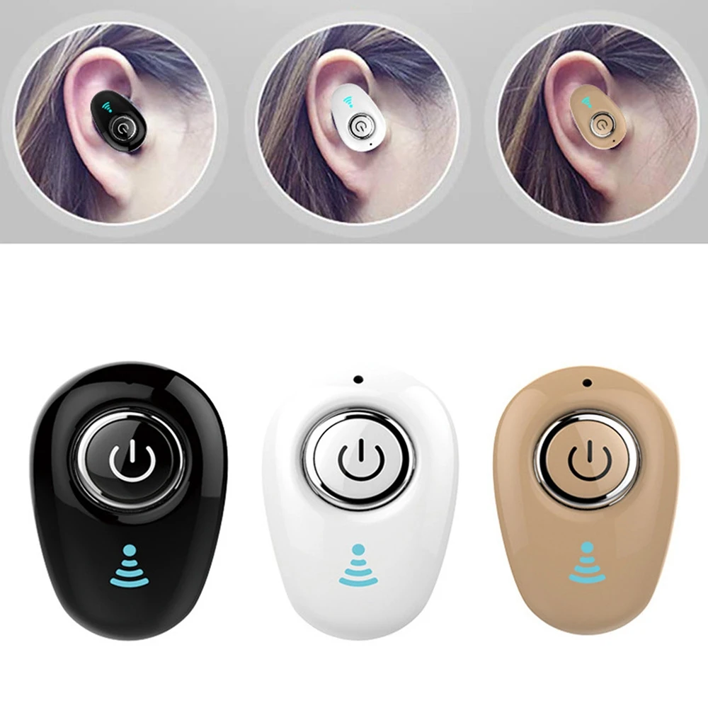 Single Ear Bluetooth Headset Wireless in Visible Earbuds 5.0 Stereo for Music Running Relaxation(Skin Color)