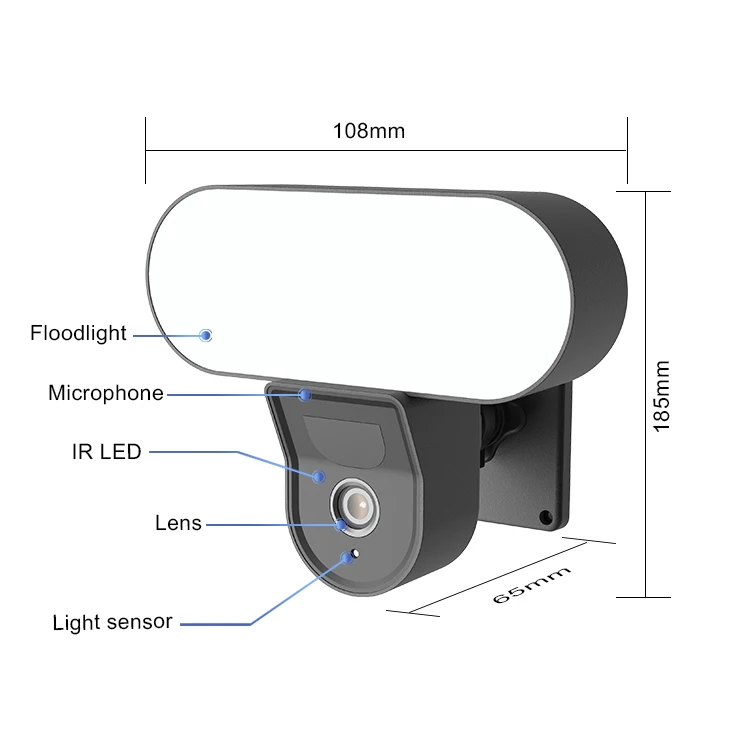 

Smart Home Outdoor Waterproof Motion PIR Sensor Lamp 1080P Wifi Wireless IP Security WiFi Courtyard Wall Light LED Camera