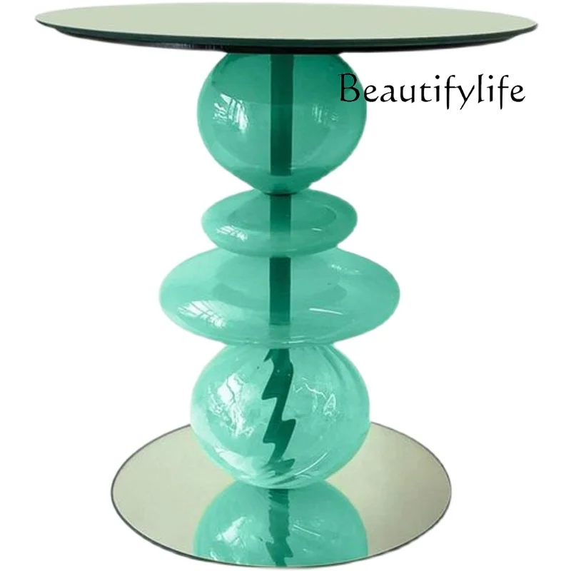 

New Simple Side Table Living Room Art Light Luxury Acrylic Crystal round Mini Corner Table