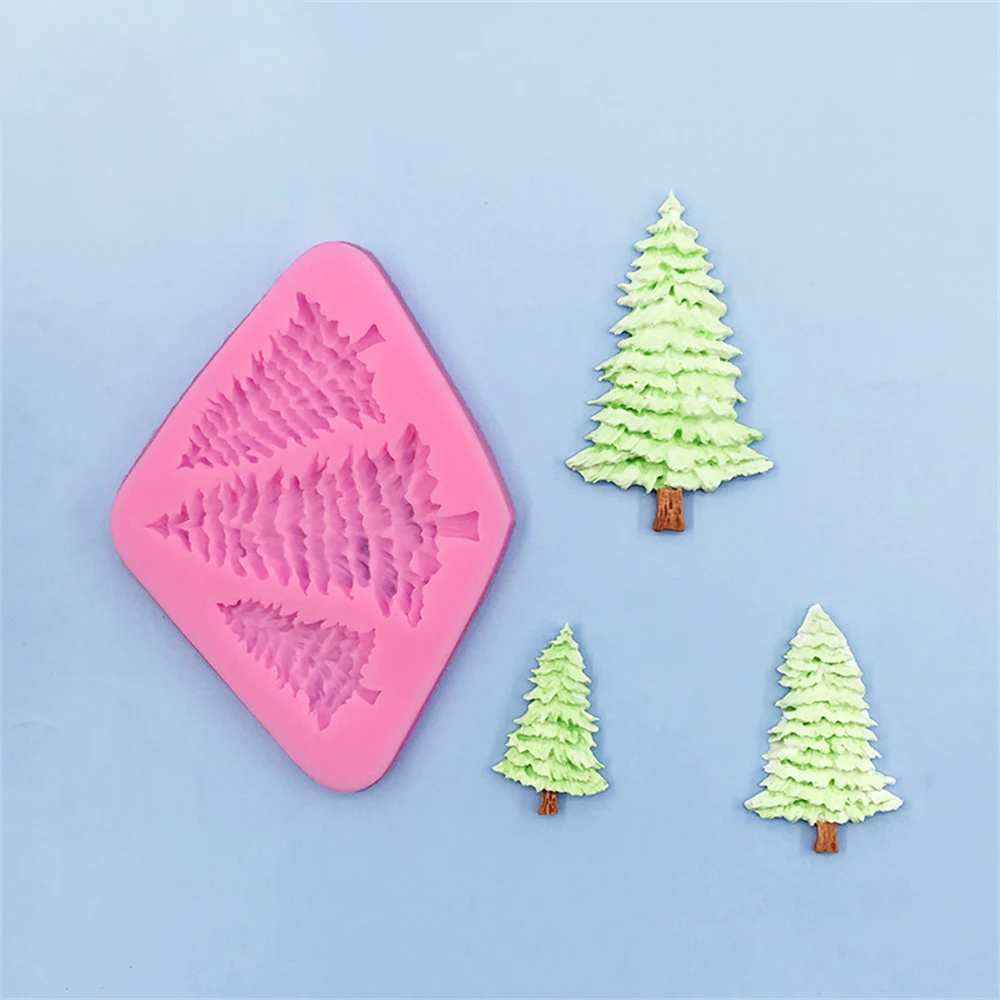 3hold Christmas Tree Silicone Cake Mold For Baking Accessories Cake Decorating Tools Art Resin Molds Kitchen Baking Tools