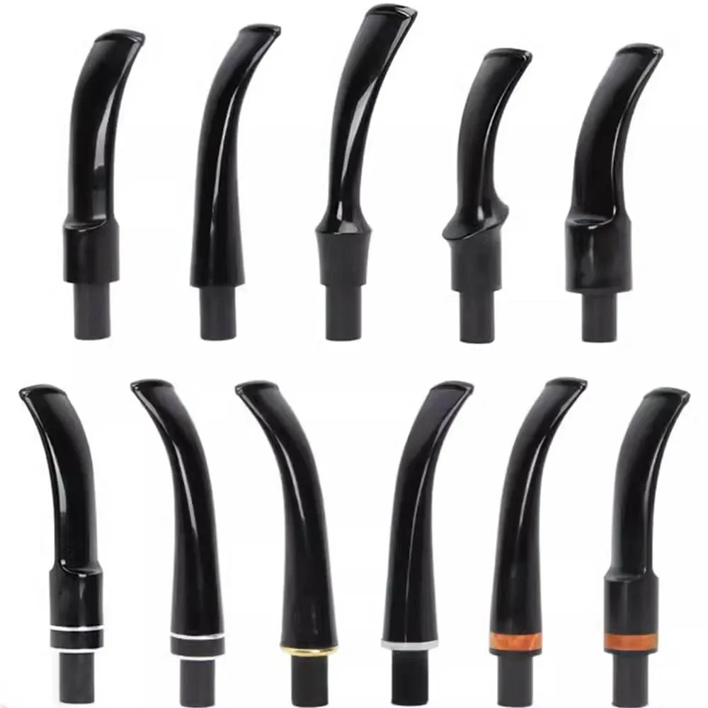 MUXIANG 1pc Acrylic Pipe Mouthpiece Classic Curved Bent Stem Special Price For 9mm Filter Element DIY Father's Day Gift