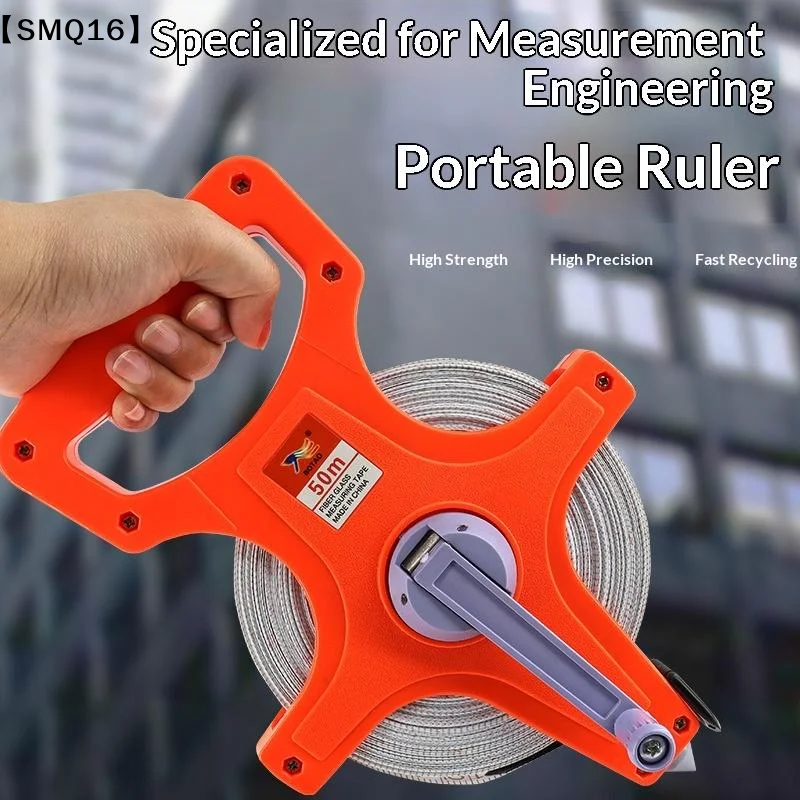 1Pcs 30m/50m/100m Fiberglass Measuring Tape Impact Resistant And Thickened Handheld Distance Measuring Tool【SMQ】