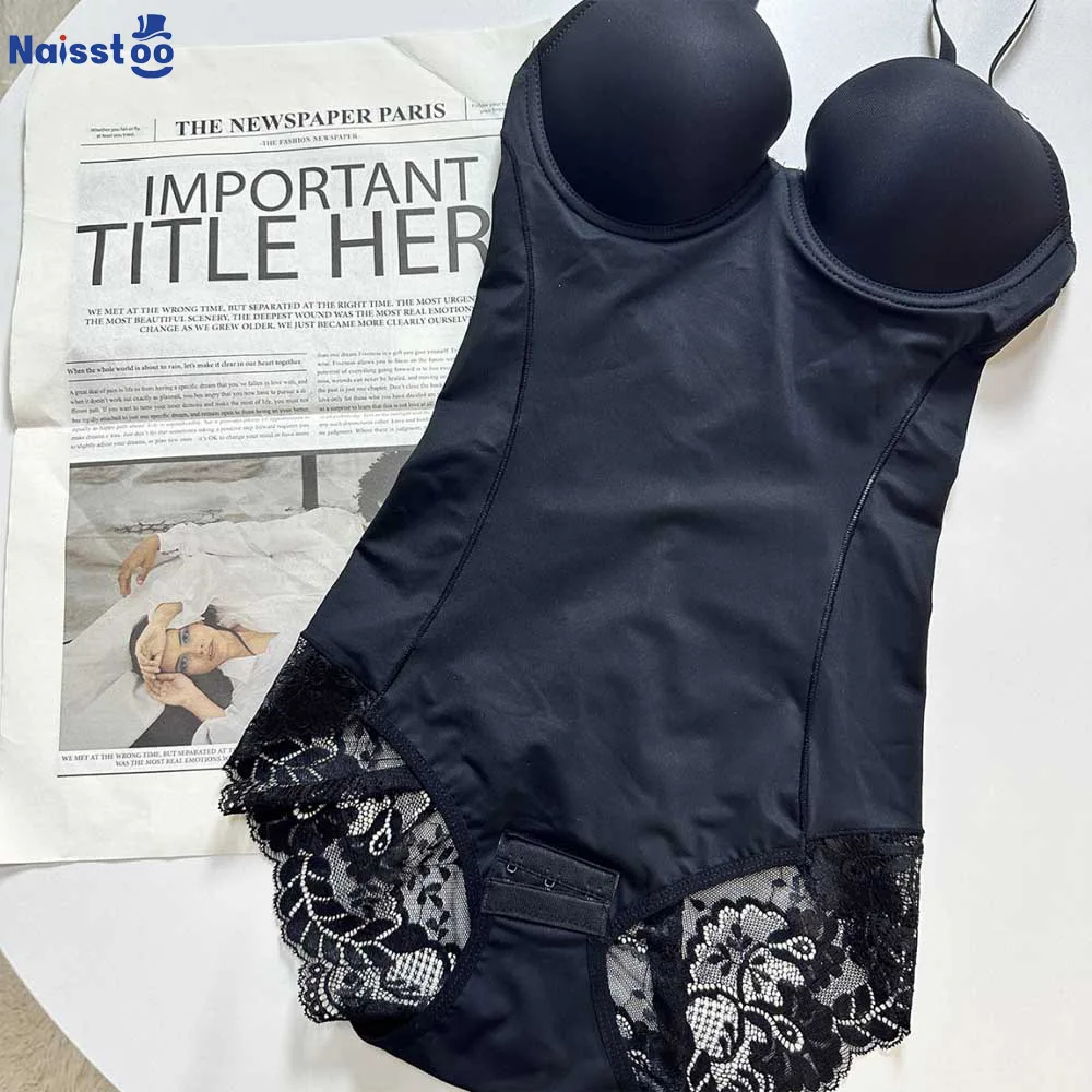 

Боди Naisstoo для коррекции фигуры и утяжки живота с крючками, бесшовное корректирующее белье с встроенным бюстгальтером