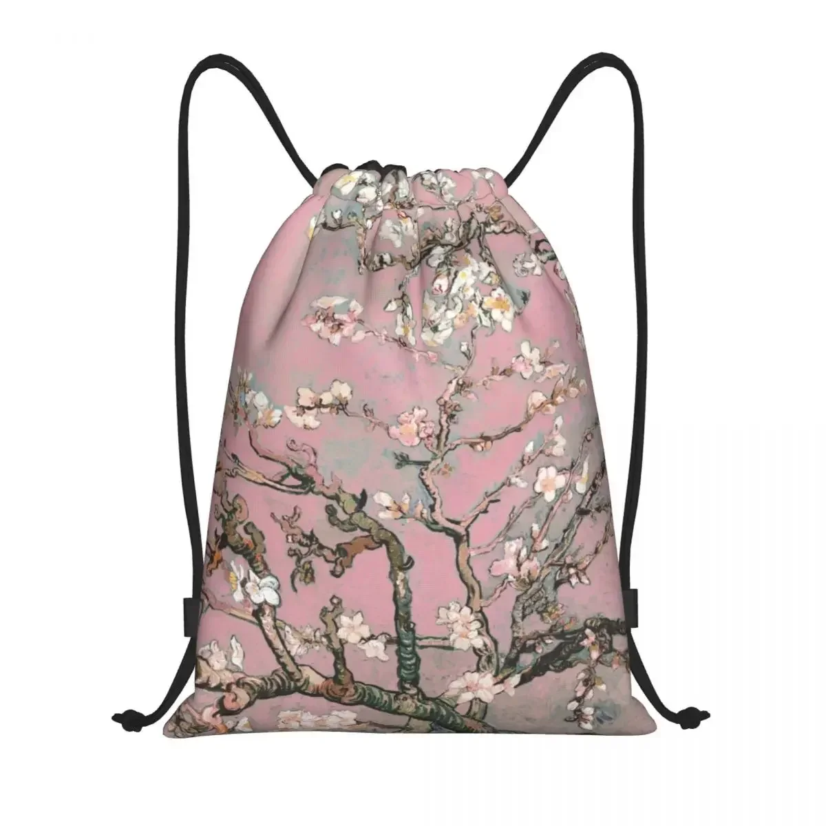 Custom Almond Blossoms Vincent Van Gogh Drawstring Bags Women Men Lightweight Blossoming Almond Tree Sports Gym Storage Backpack