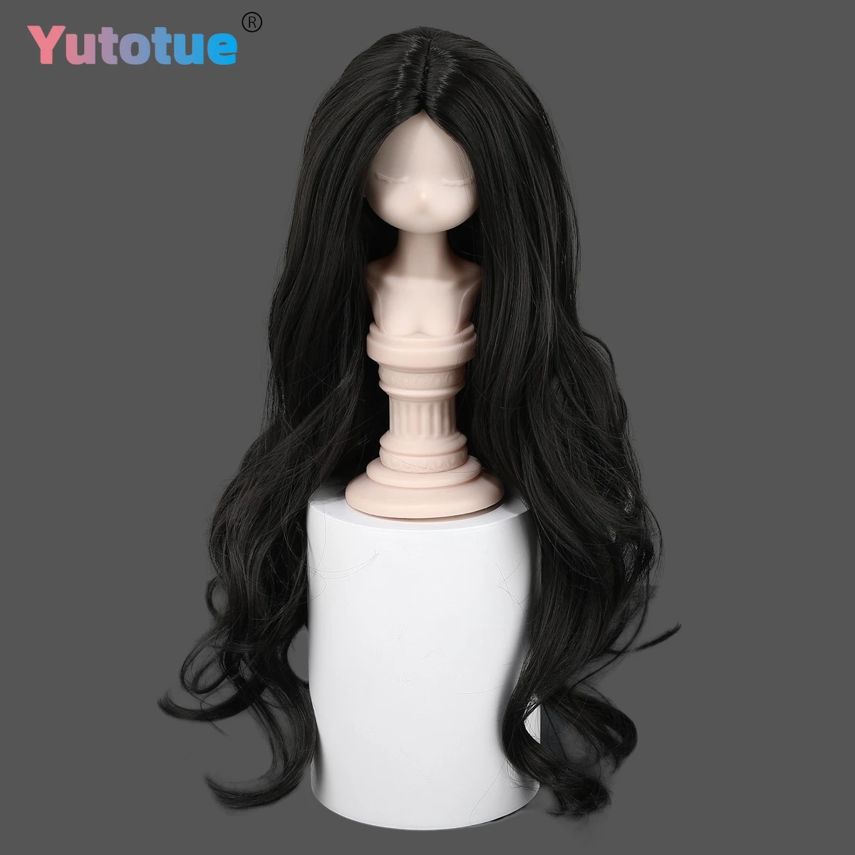 Yutotue Poppen Pruiken Lang Golvend Haar Pruik Zwarte kleur voor 1/3 1/4 1/6 BJD Pop Modepop Vervangen DIY Speelgoed