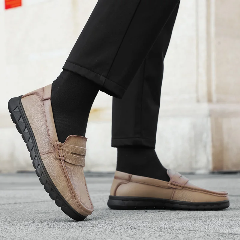 

Качественные мужские кожаные лоферы ручной работы с низким вырезом, модные, мягкие, удобные, нескользящие, для повседневной носки и делового стиля