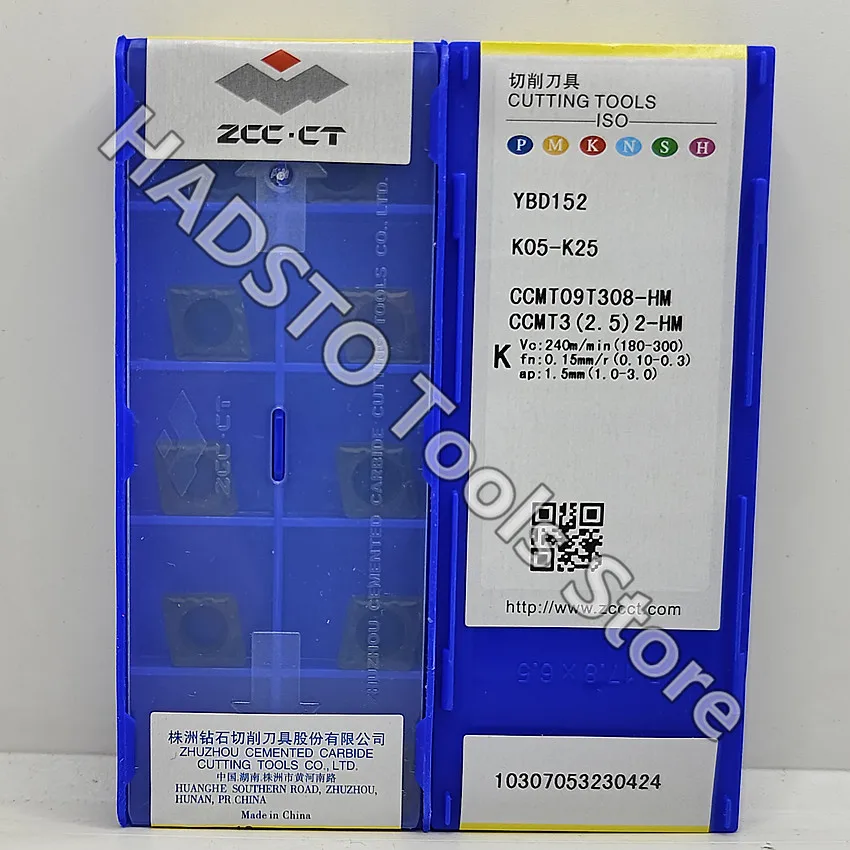 

CCMT09T308-HM YBD152 CCMT09T308-HM CCMT09T308 CCMT32.52 ZCC.CT CNC carbide inserts Turning inserts For Cast iron K05-K25