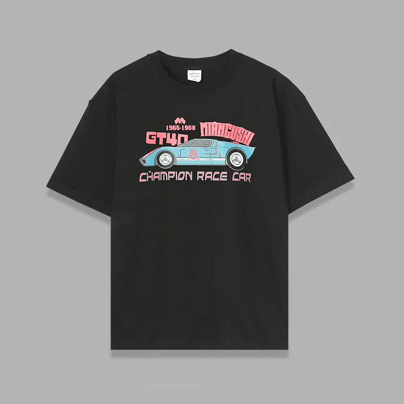 Magliette a maniche corte da donna da uomo Street Harajuku Tees Y2k abbigliamento indossare maglietta maglietta estiva maglietta Hip Hop Cartoon Retro Car