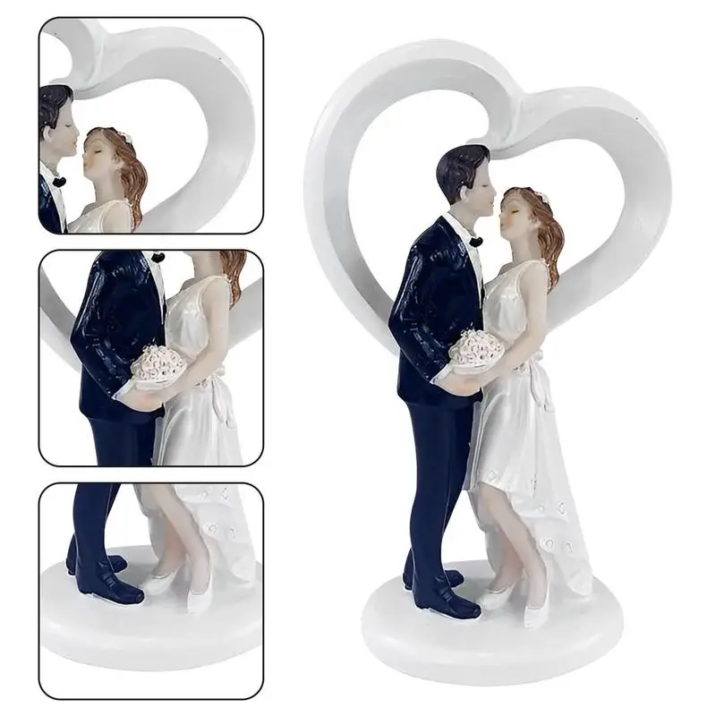 Bride Groom Wedding Cake Resin Statue Home Living Room Decorations Wedding Party Decoration Figurine Craft Gift for Lovers