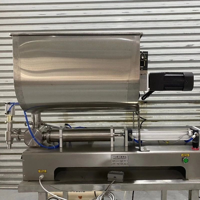 Factory 50-5000ml Horizontal Pneumatic Single Nozzle Paste Honey Chili Sauce High Liquid Paste Filling Mixing Machine