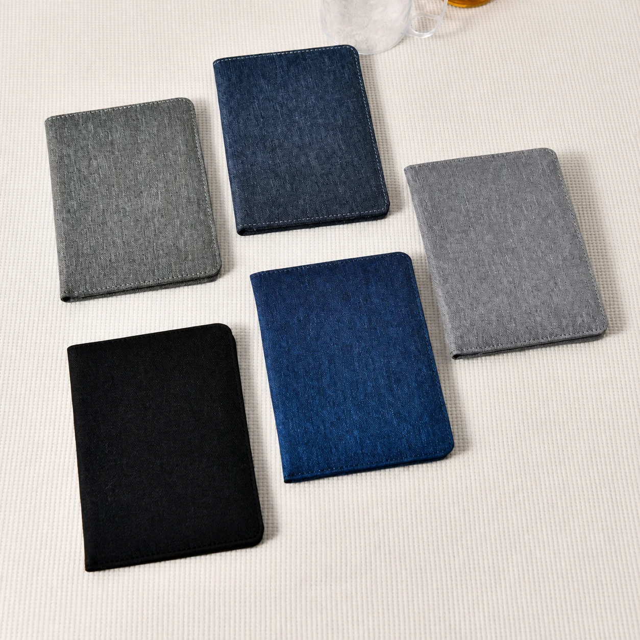 Minimalist Canvas Passport Holder, Water-resistant Wearproof Multi-slot Travel Document Organizer for Passport Cards Cash