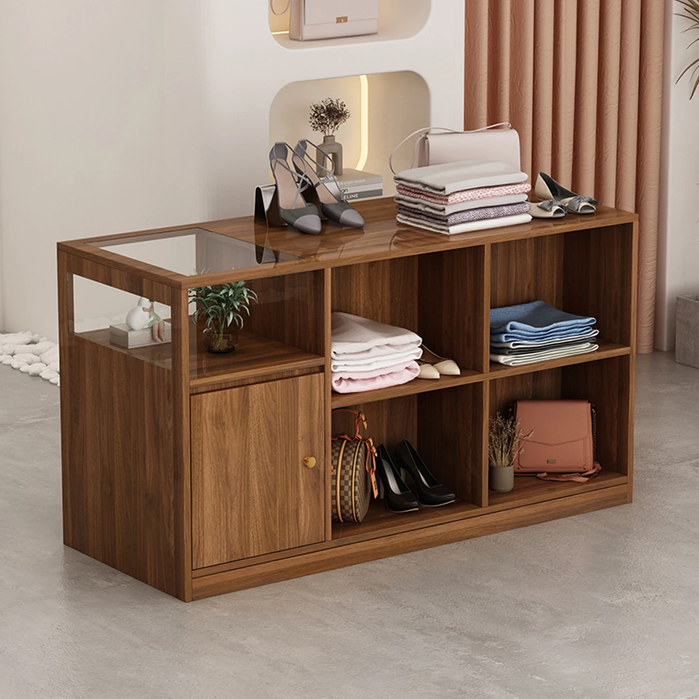 

Clothing shop Nakajima water table cake shop jewelry shop glass ornaments display cabinet commercial small checkout page counter