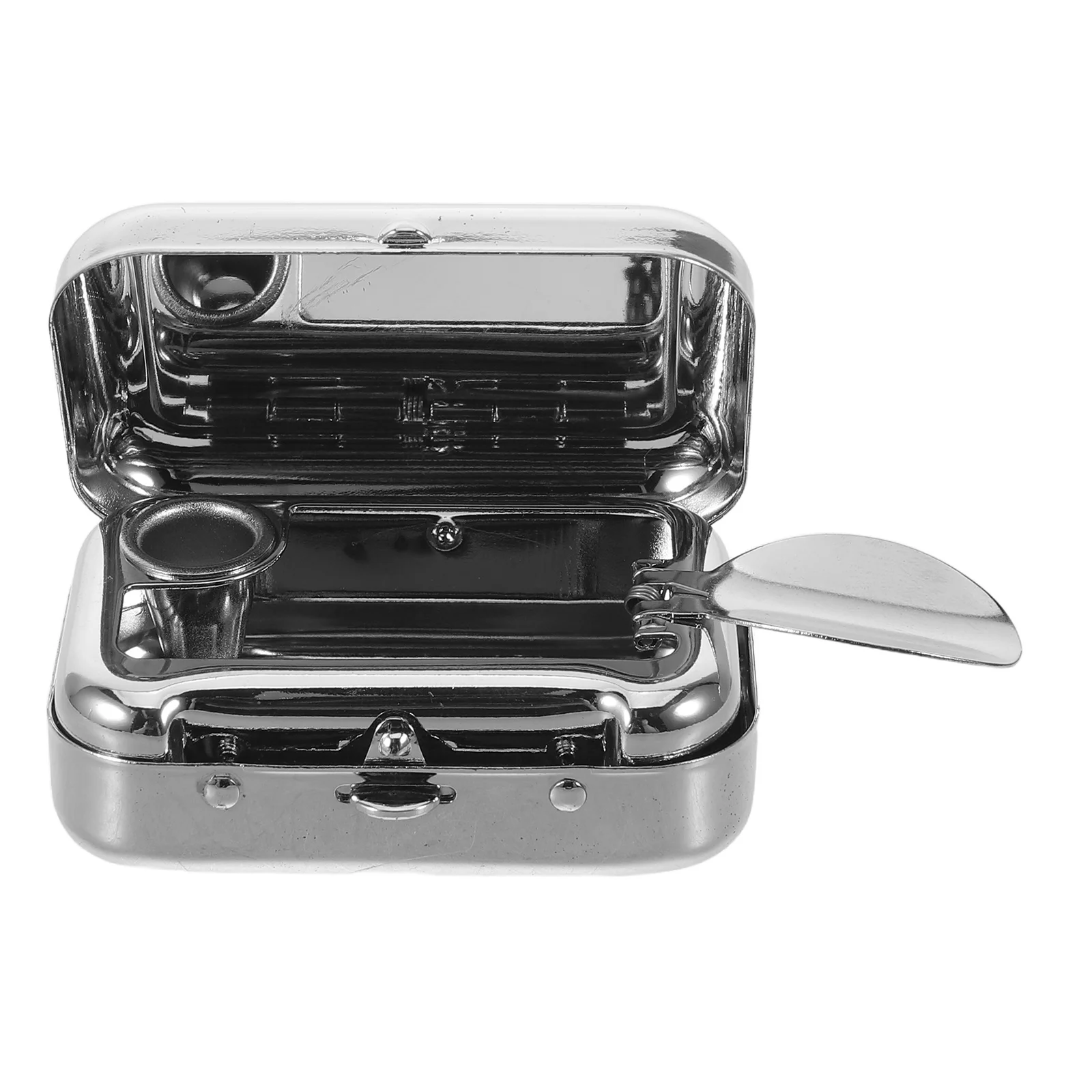 

Pocket Ashtray Mini Stainless Steel Portable Windproof Lid Cigar Ash Tray For Travel Car Outdoor Use Metal Cigarette Holder