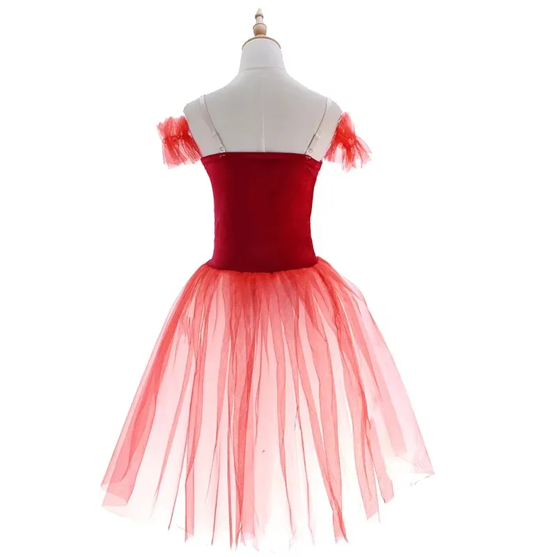 Nova saia tutu de balé feminina vestido longo vestidos para meninas roupas de desempenho saias de dança do ventre de cisne
