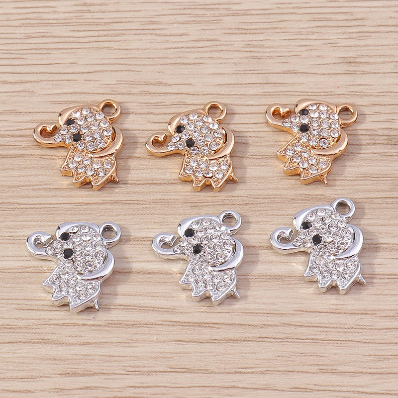 10 Stück Cartoon-Tieranhänger aus Kristalllegierung, Elefant, Eule, Katze, Schildkröte, Anhänger für die Schmuckherstellung, Halsketten, Ohrringe, DIY-Geschenk – Detail 10