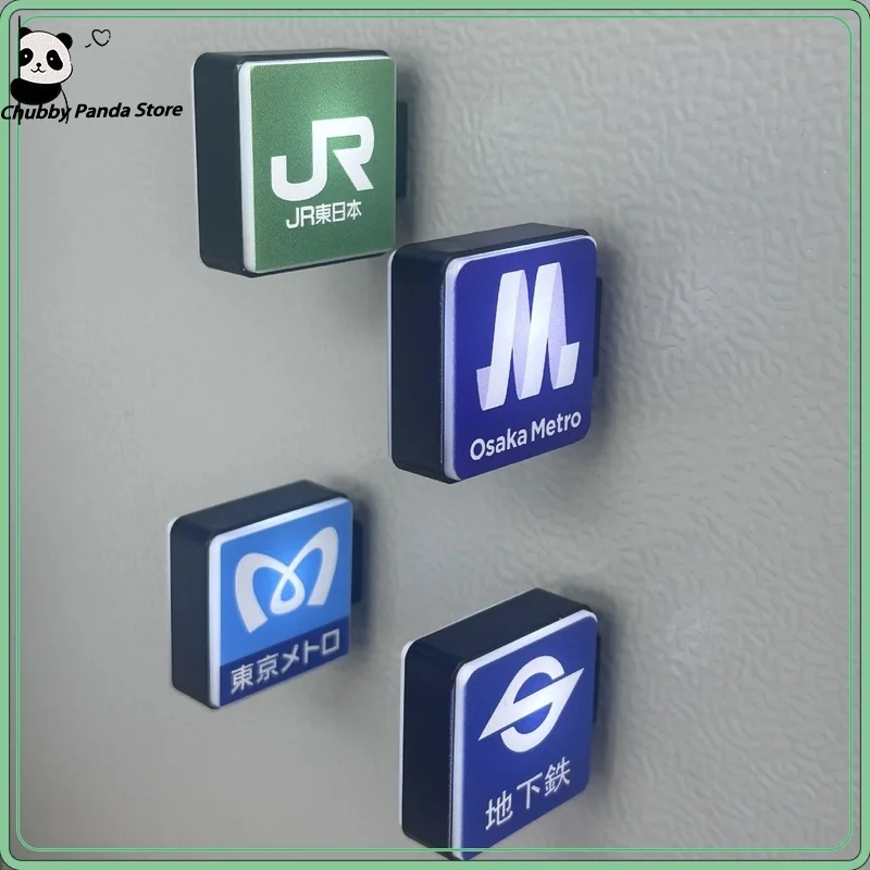 Señal de luz del metro japonés, imanes 3D para nevera, pegatina luminosa para refrigerador, Osaka Kyoto, JR magnético, recuerdo de viaje, pegatina magnética