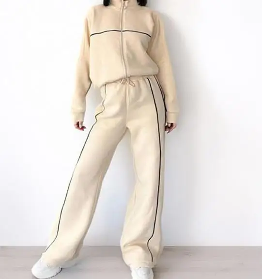 

2025 Autumn/Winter New Women's Fashion Set Casual Half High Collar Zipper cardigan with Fashion Sports Hoodie Set