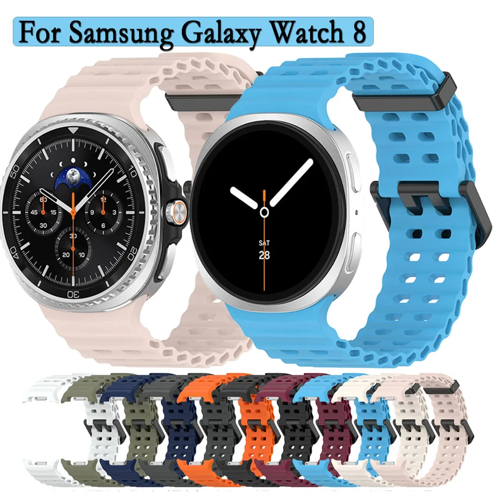 

For Samsung Galaxy Watch 8 Silicone Strap Black Color Buckle Watchbands For Samsung Galaxy Watch 8 Classic Watch Accessories