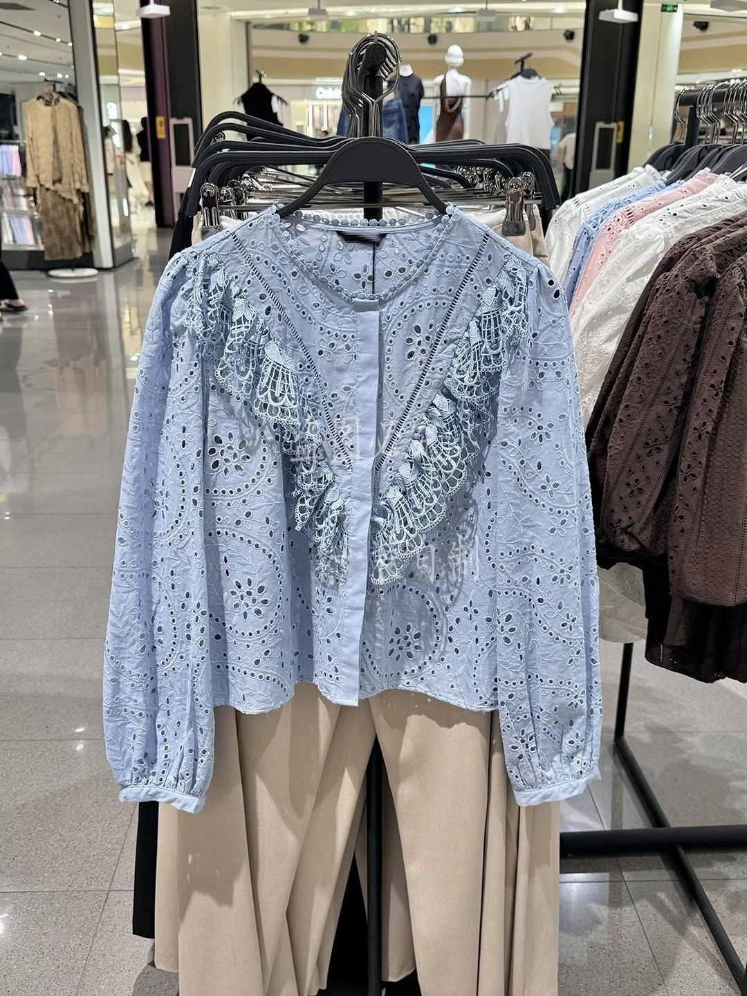 

Sweet Style Embroidered Cotton Long Sleeve Loose round Neck Shirt Women's Autumn New Arrival Multi-Layered Comfortable Fashion