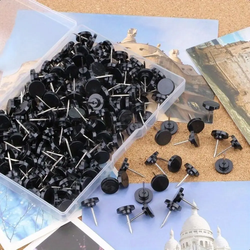 100Pcs DIY Transparent Push Pins Creative Reusable Round Head Nail Multifunctional with Box Cork Board Pushpin Wall Markers