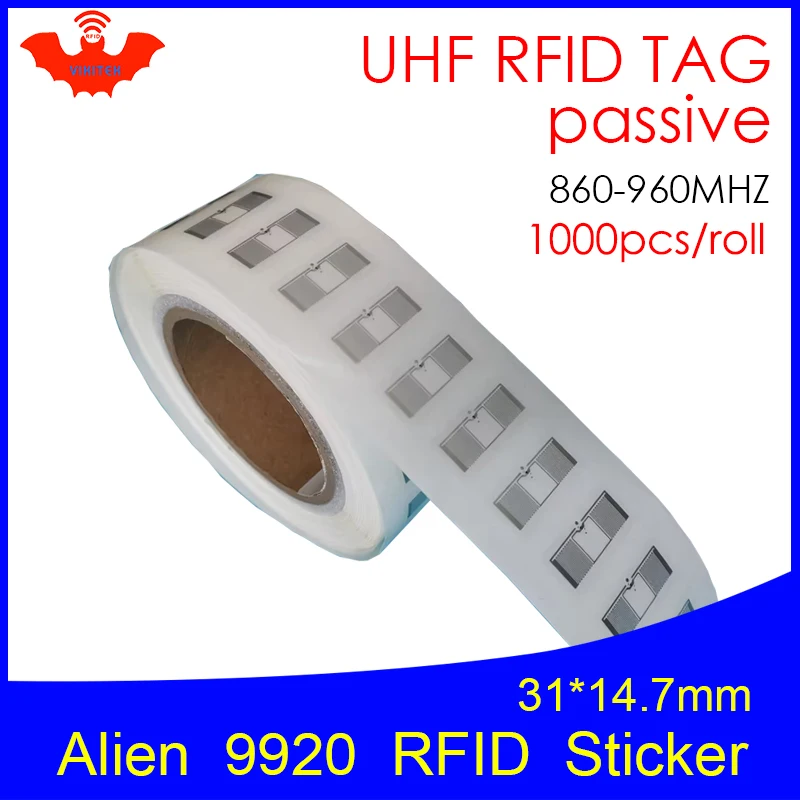 

UHF RFID tag sticker Alien 9920 H9 EPC6C wet inlay 915mhz868mhz860-960MHZ 1000pcs free shipping adhesive passive RFID label