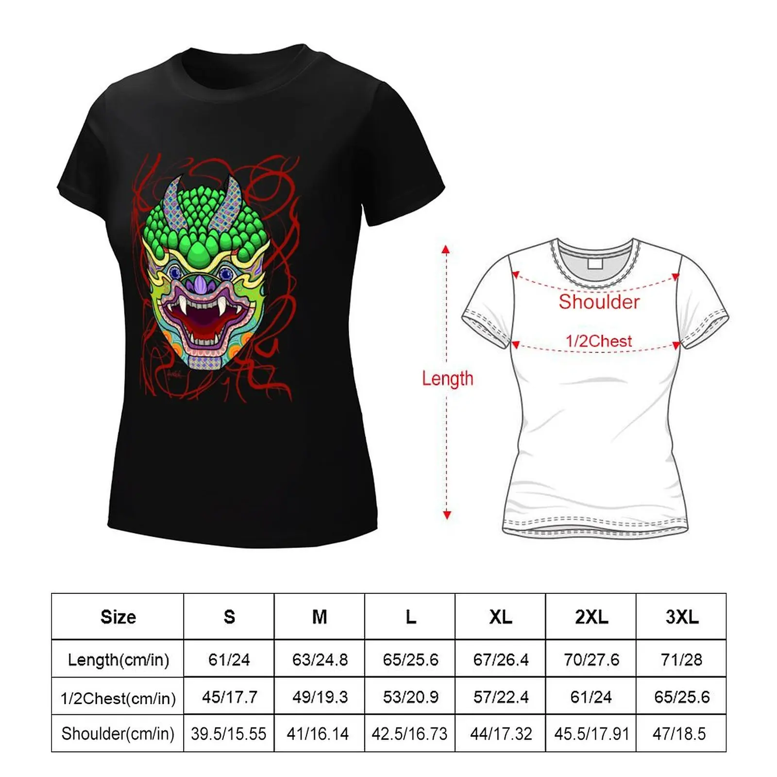 Dragon Mask T-Shirt Blouse summer top anime tops Women