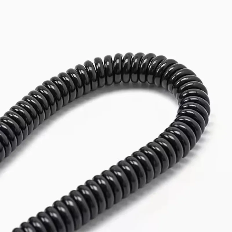 5m/8m/10m Revolving Female 4-pin Aviation Head Spring Wire Video Cable Car Mounted Surveillance Camera Security Cable B5