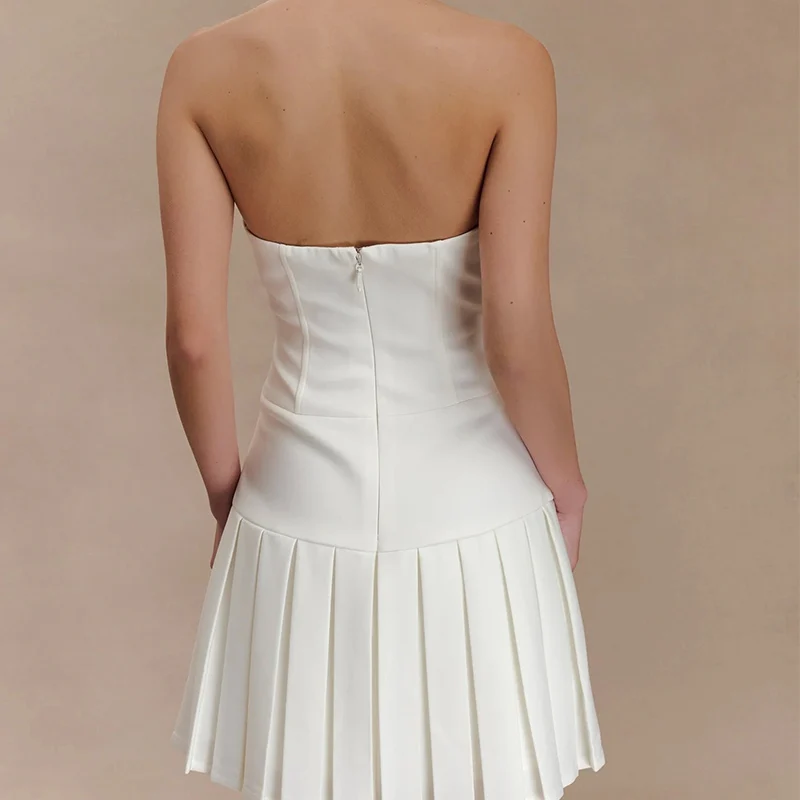 Spring 2025 New Women's ort Wrap Chest Pleated Ribbon Knot A-Line Dr Polyester Fiber Z Brand Dr
