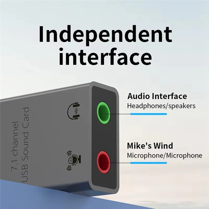 B18B 7.1 Channel Sound Card External 3.5Mm USB Adapter USB To Microphone Speaker Audio Interface For PS4 Laptop Computer