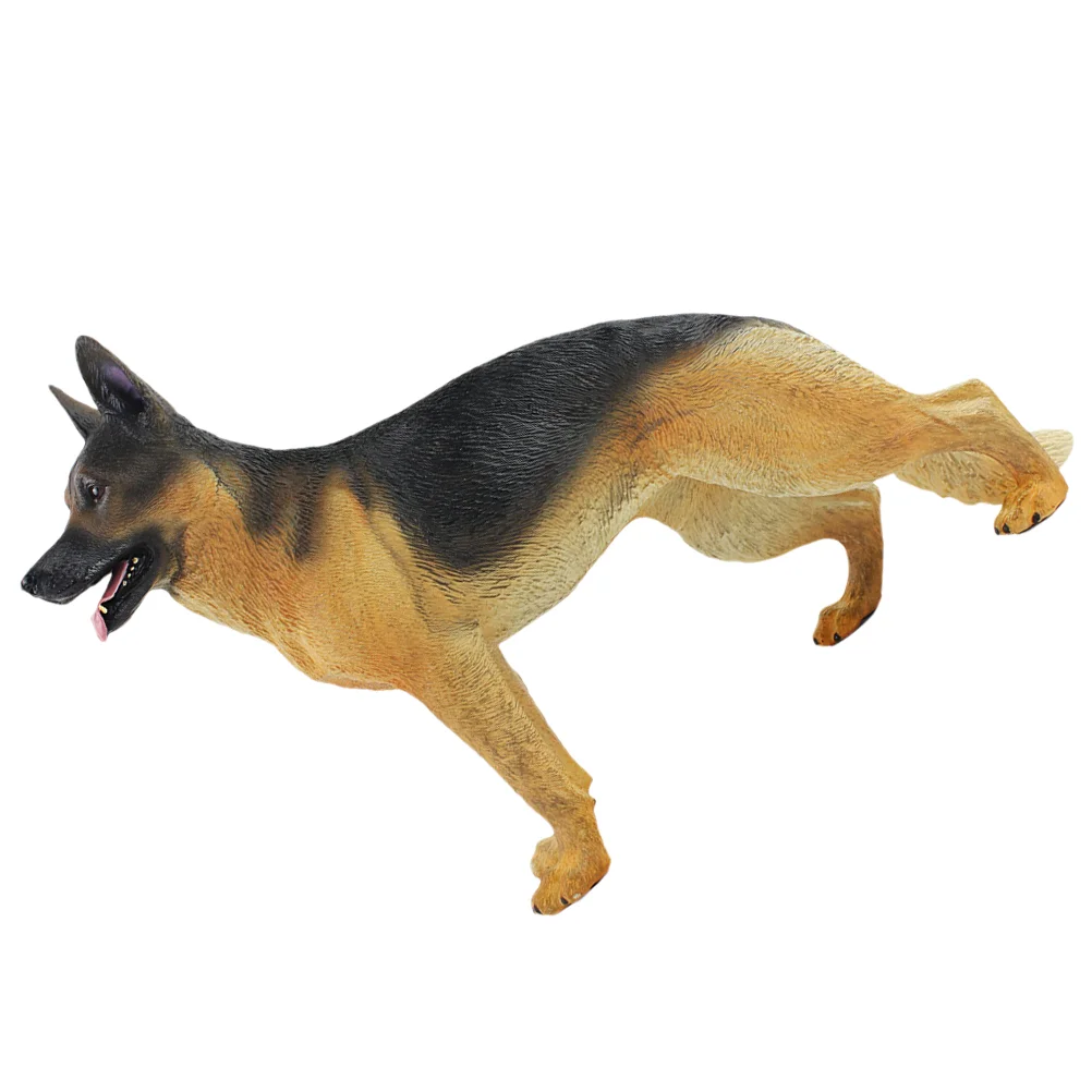 Shepherd Miniature Animal Figurine German Shepherd Puppy Realistic Domesticated Animal Replica Hand Painted Standing Dogs Model