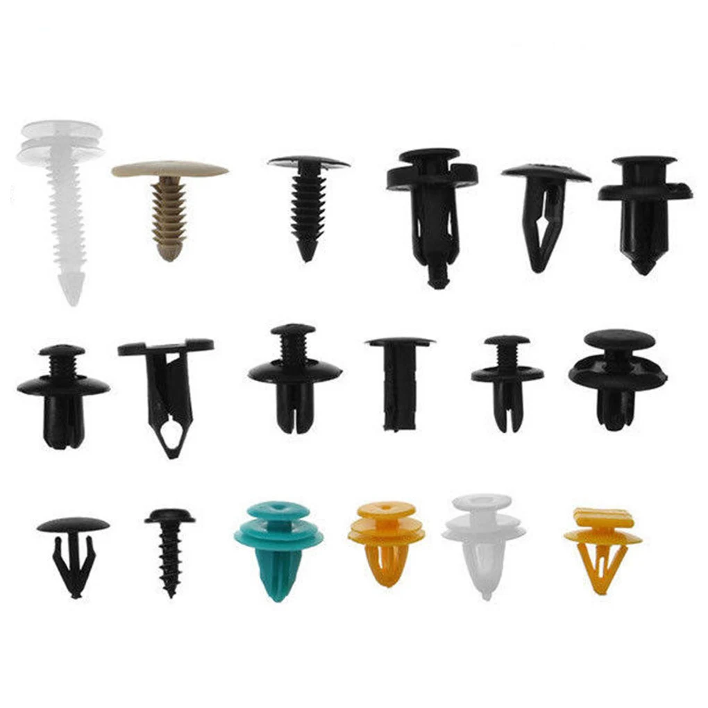 1000/300/200/100PCS Universal Car Fastener Push Pins Plastic Fastener Fender Bumper Interior Panel Trim Rivet Color Size Random