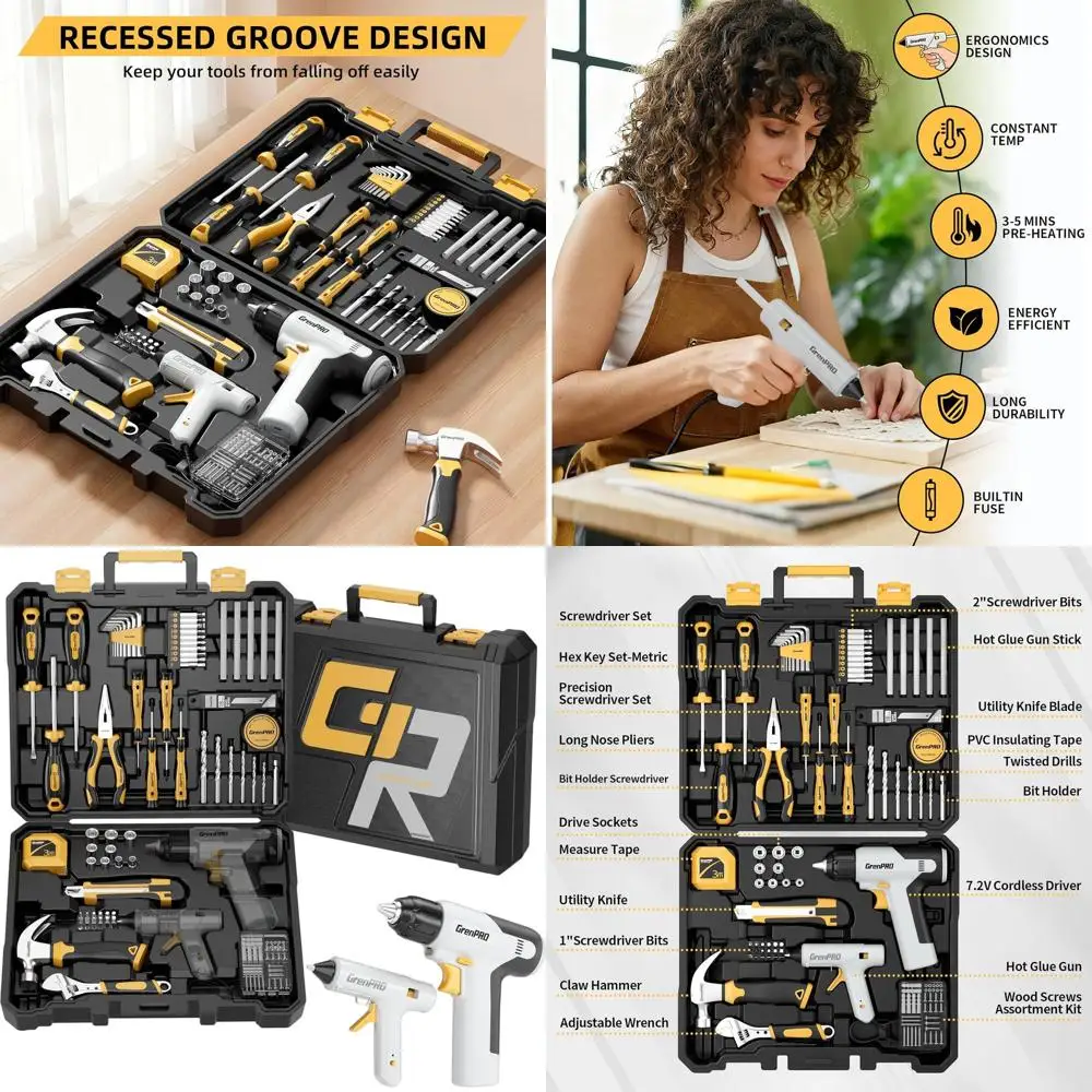 

Полный набор инструментов из 188 предметов: комплект беспроводных дрелей для дома, авторемонта и хранения