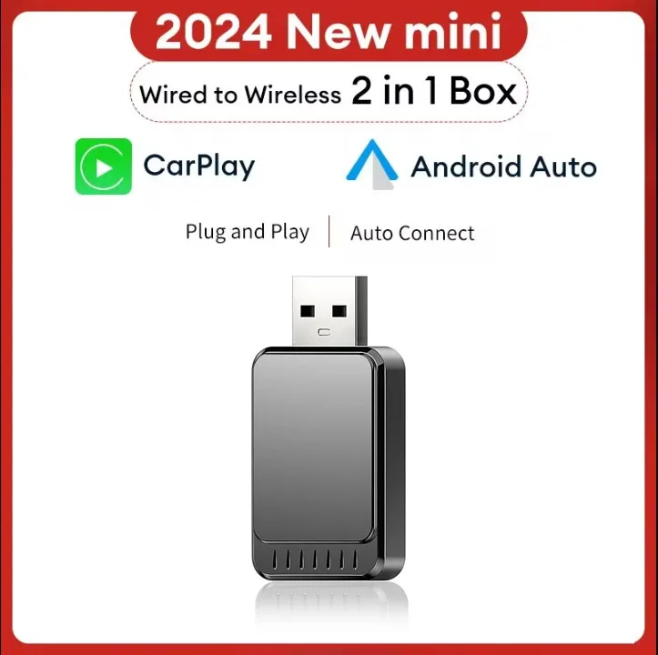 

Mini Carplay&Auto AI Box Wired To Wireless For Audi Toyota Mazda Nissan Chevrolet Suzuki Subaru Kia Ford Opel Skoda Hyundai