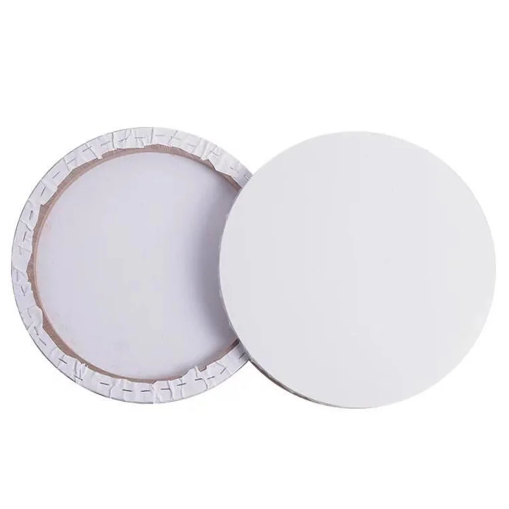 

2 Pcs Mini Canvases Wall Ainting Panel Round for Painting Frame Oil Wood Artist Stretched to