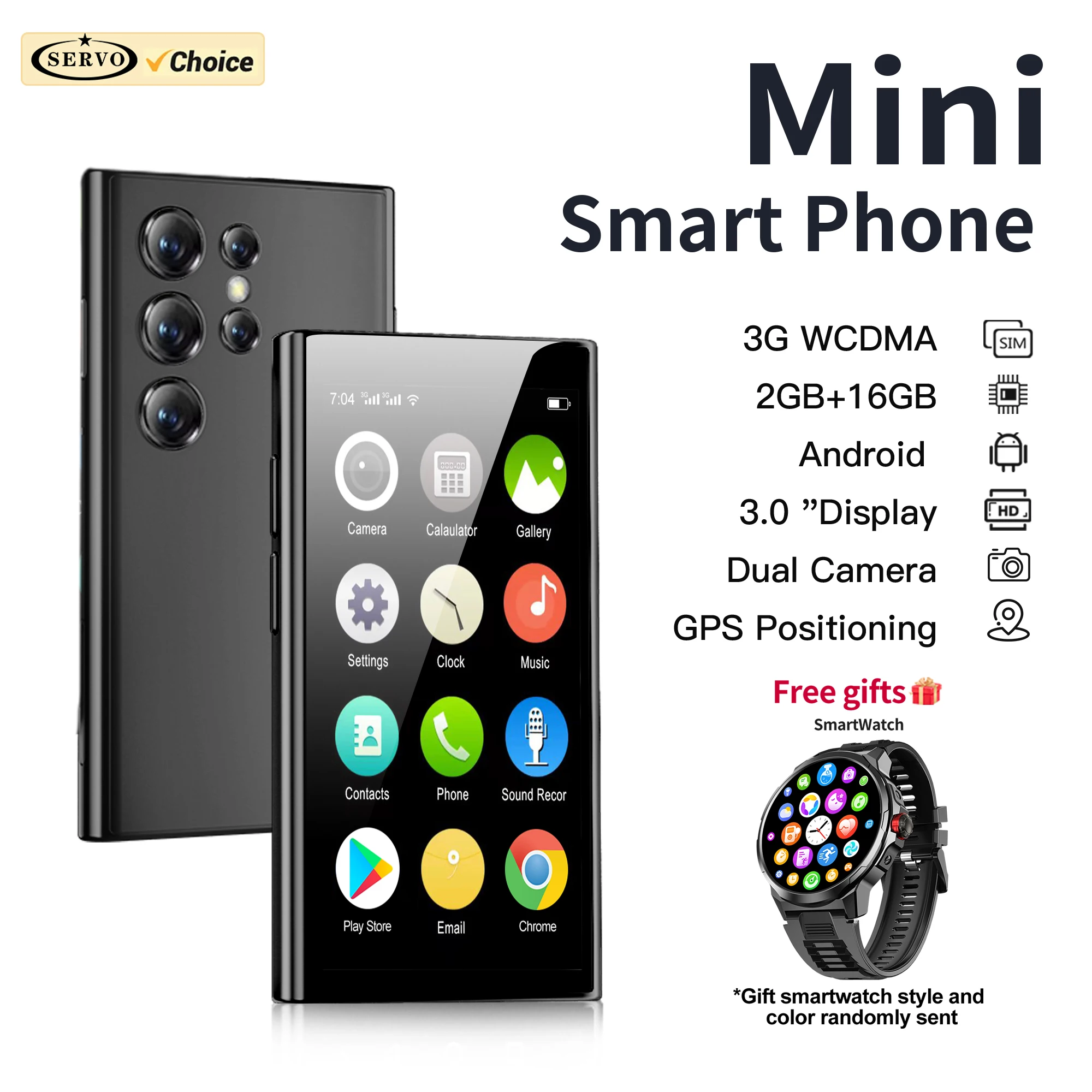 Free Smartwatch! SERVO S26 Super Small Smart Phone 3.0