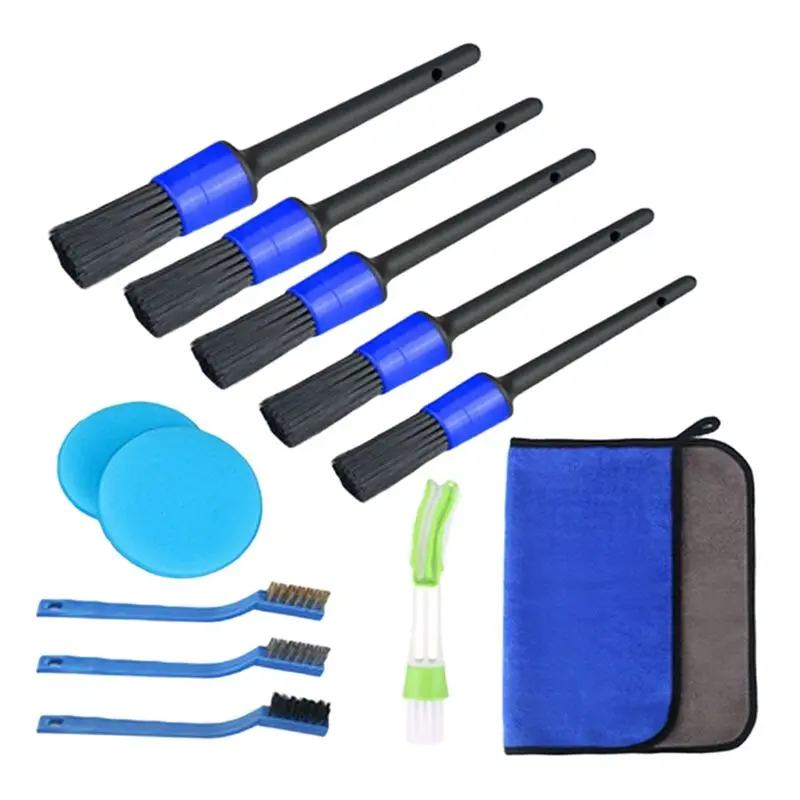 

Набор из 12-ти щеток для детальной чистки A24F, многофункциональные щетки для чистки салона, экстерьера, двигателя и кожи автомобиля.