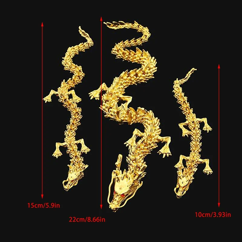 Alloy 3D Dragon Can Rotate Dragon Tabletop Arts And Crafts Decoration Dragon Statue Creative Gift Children's Toy Gift