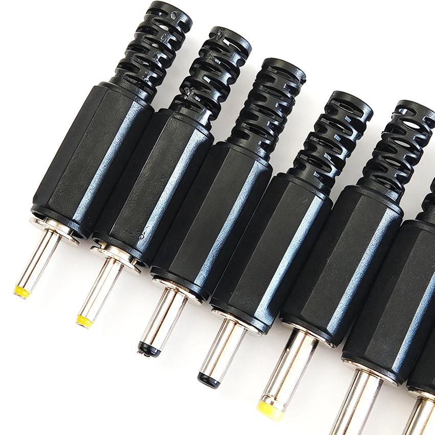 1pair/2pcs 2.5x0.7mm 3.5*1.35mm 4.0*1.7MM 4.8X1.7mm 5.5*2.1/2.5mm DC Power Plugs Male Barrel Connectors Black 12V 2.5A