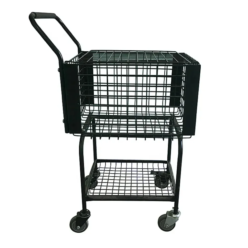 Multi Function Tennis Baseball Softball Teaching Cart Ball Basket Trolley Cart  Ball Caddy Pick Up Ball Basket Cart