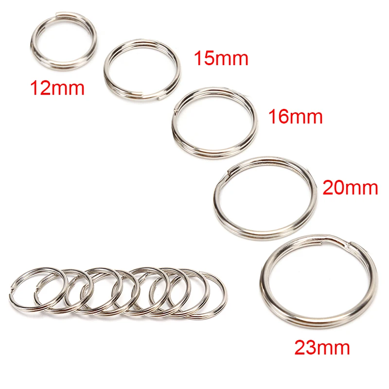 100 قطعة/الوحدة حلقات المفاتيح DIY حامل مفتاح معدني سبليت خواتم هوب حلقة معدنية المفاتيح