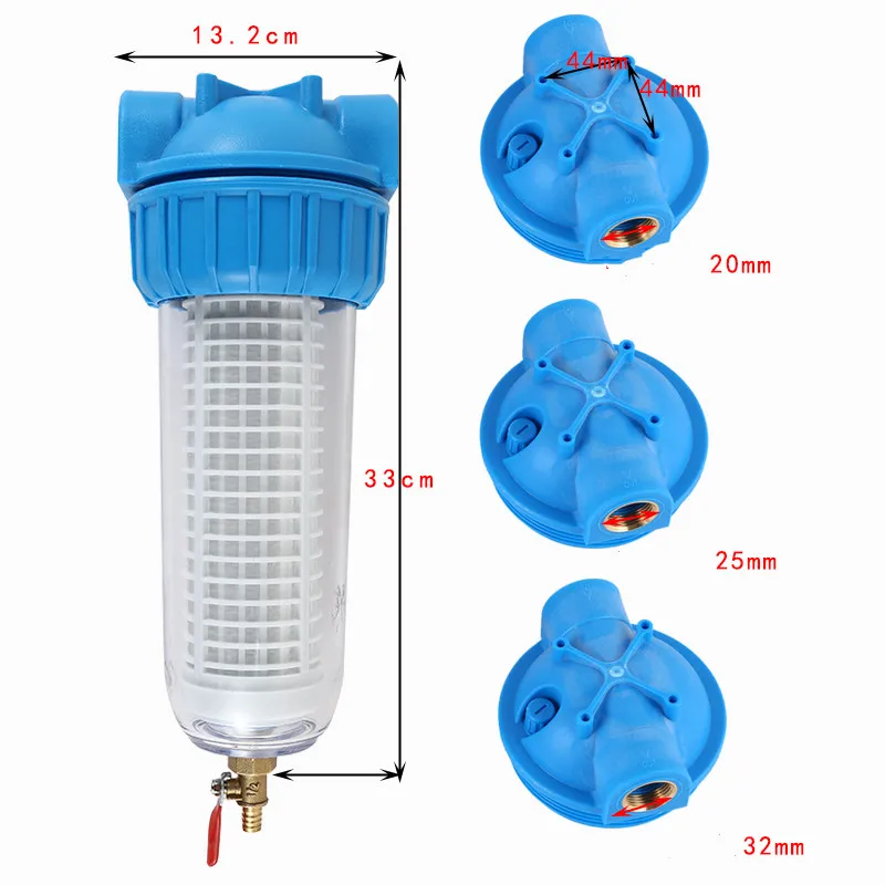 10 inch Transparent Backwash Water Purifier Filter High Pressure Washer Filter With Sewage Outlet