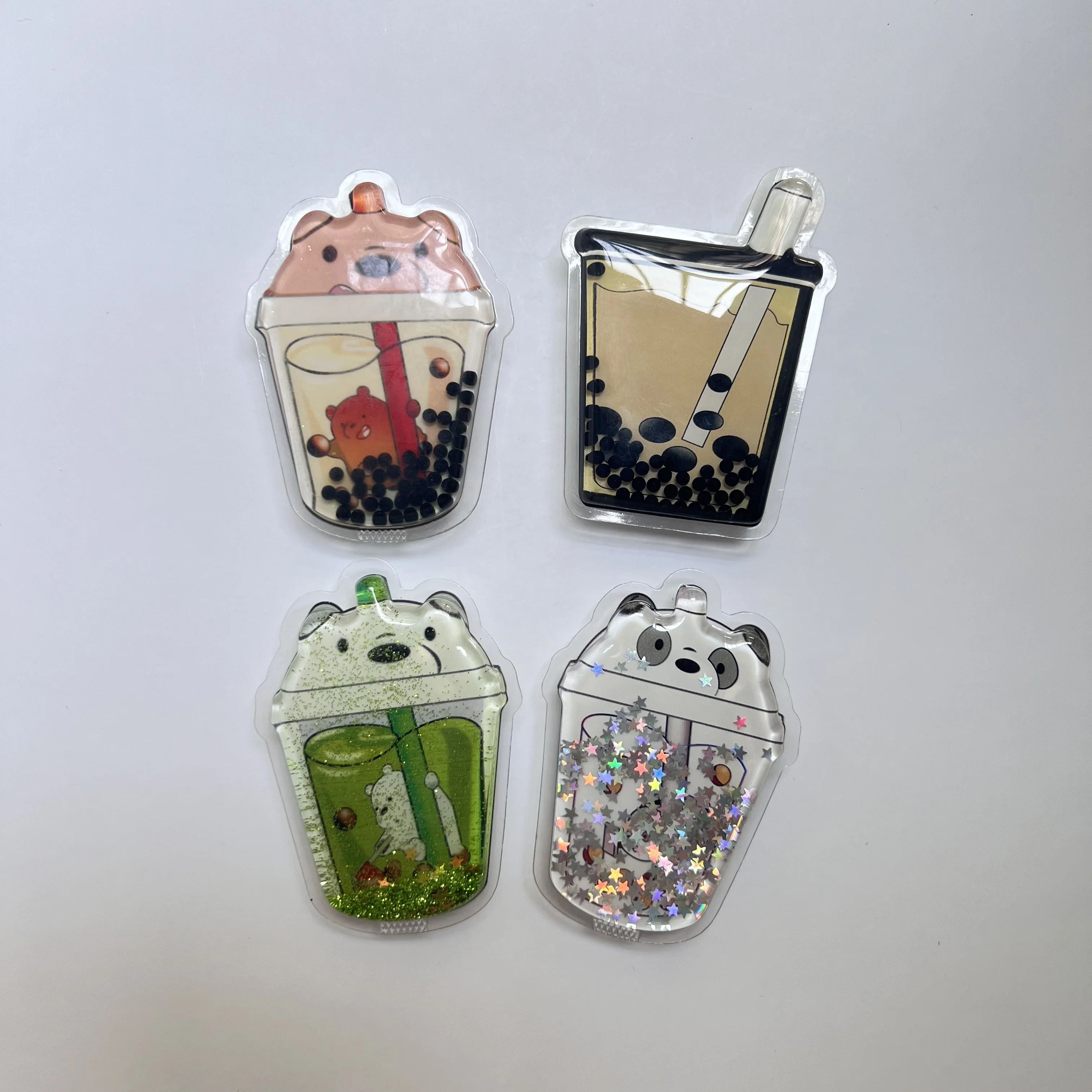 

Korean Cute Soft Blingbling Pearl Milk Tea Phone Holder Griptok Support For iPhone Samsung Cases Grip Tok Bracket Girl Gift