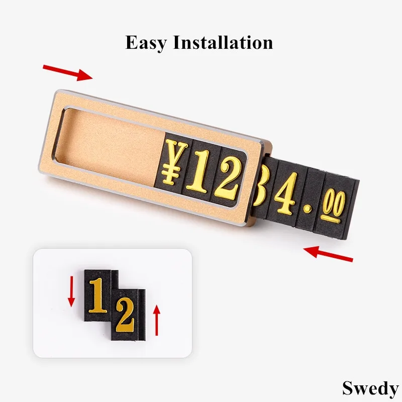 Verstelbare Letters Cube Numbers Met Aluminium Base Prijs Sign Holder Display Stand Plastic Sieraden Prijs Label Tags