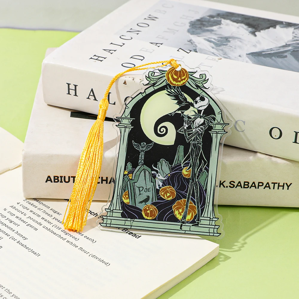 Nightmare Before Christmas Acrylic Bookmarks, Jack Sally Gothic Fans Reading Journal Book Club Halloween Christmas Gift
