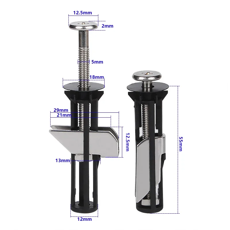 2 Pcs Stainless Steel Water Tank Toilet Seat Bolts Hinges Screws Toilet Lid Fixing Parts Universal Replacement Bathroom Fixture