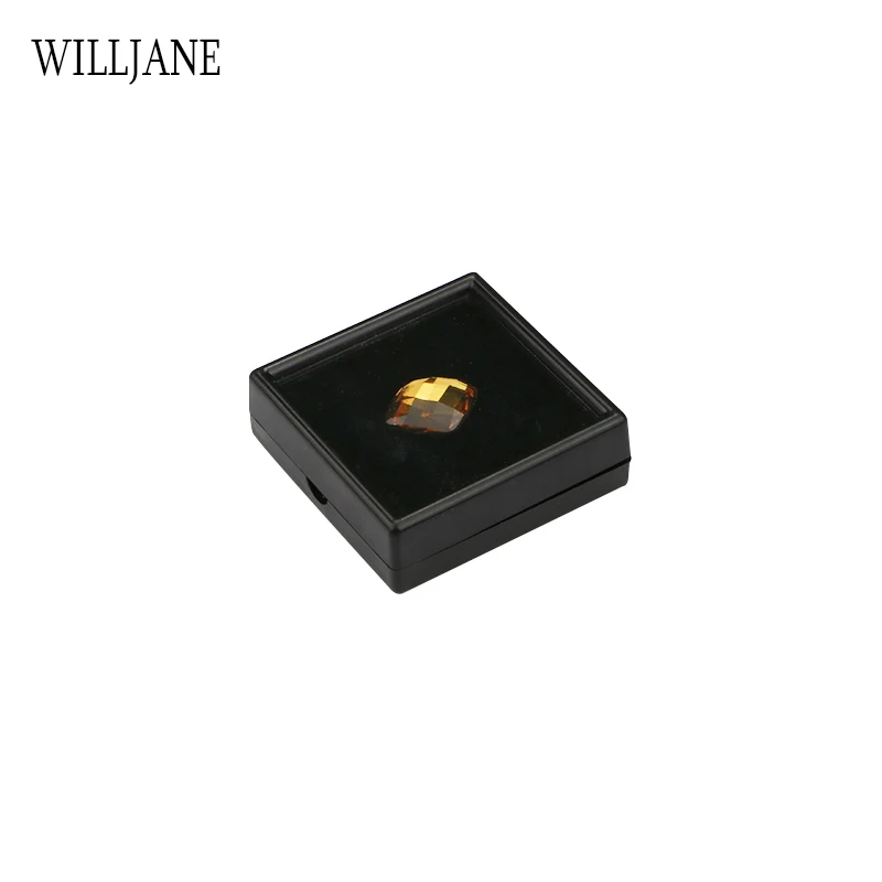 Wholesale Loose Diamond Gemstone Storage Collection Display Box Top Glass Beads Organizer Show Case Square Gems Holder Container