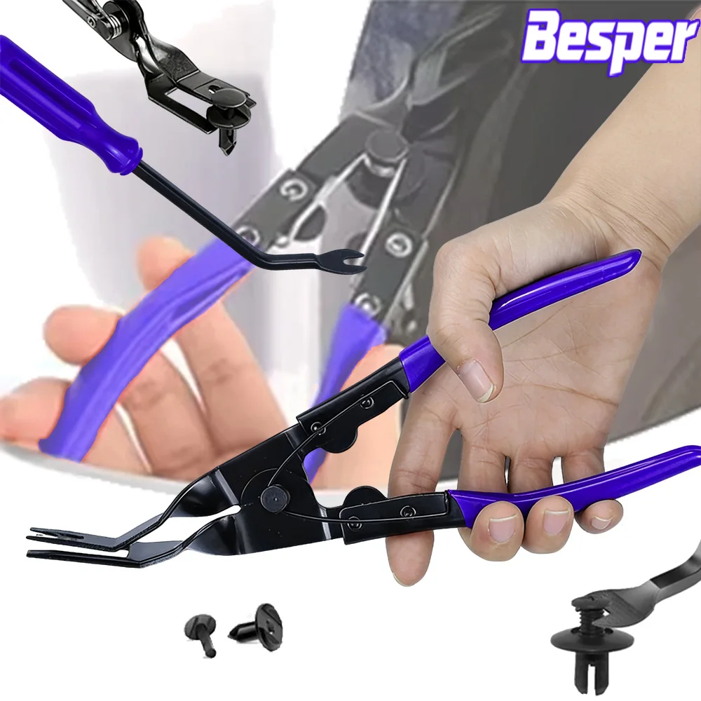 

Auto Trim Removal Tool Kit - Durable Plier Pry Bars for Car Door Panel, Dashboard, Interior Trim - Fastener Remover Extractor