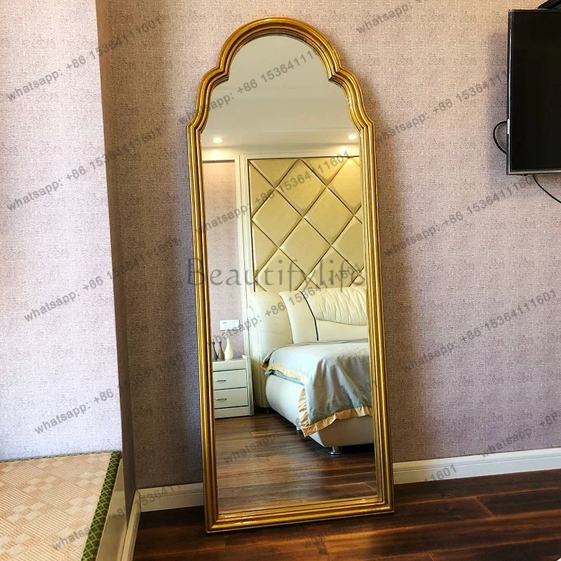 LSFloor Aesthetic Mirror Modern Decoration Gold Vintage Full Body Nordic Mirror Luxury Makeup Spiegel Wand  Room Decorations