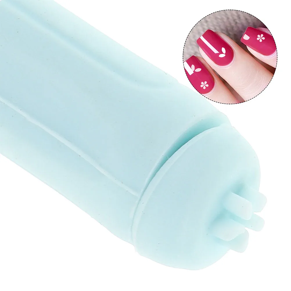 

2 pcs Silicone French Tip Kit Durable Art Stamper Diy Manicure Tool Home Salon Pink Art Set Soft Rubber