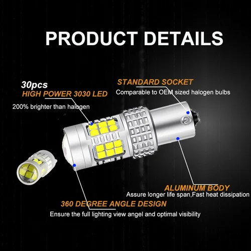 Imagen 2 del producto Bombillas LED Canbus para marcha atrás, luz trasera BLANCA DE 2008 K sin Error, para Isuzu D-MAX Dmax 2019-2020 2021 2022 2023 6000, 2 uds.